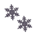 Copos de Nieve con Diamantina Color Negro, 2 piezas