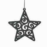 Estrellas con Diamantina color Negro, 4 pzas.