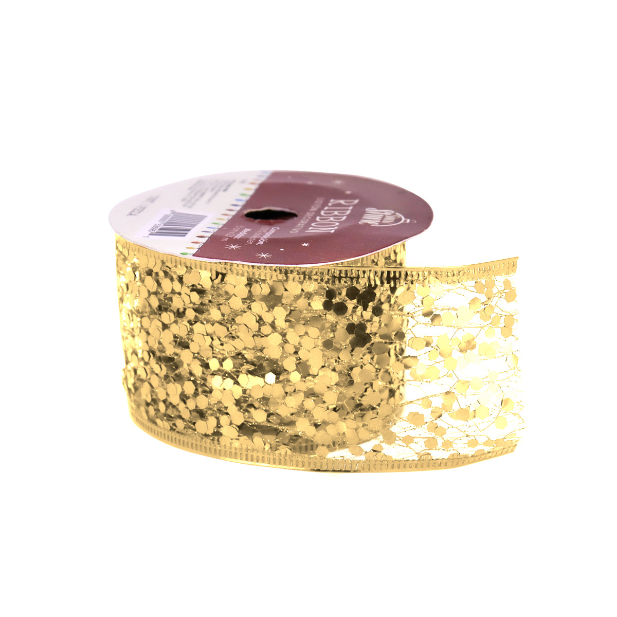 Ribbon Listón Decorativo color Oro con Glitter