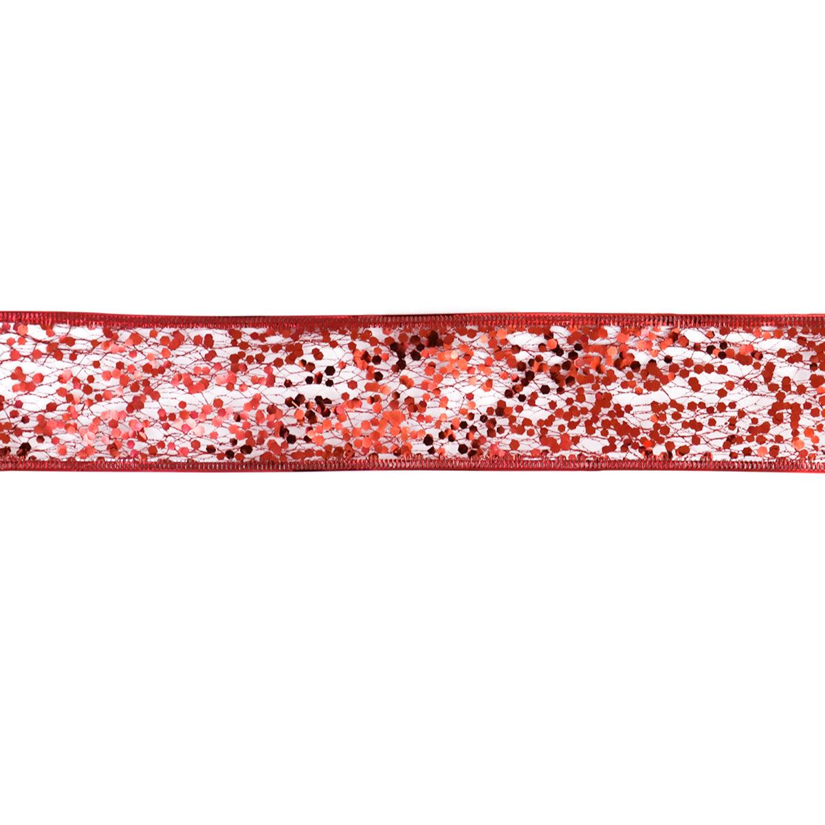 Ribbon Listón Decorativo color Rojo con Glitter