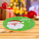 Set de 10 Platos de Cartón con Diseño de Santa Claus