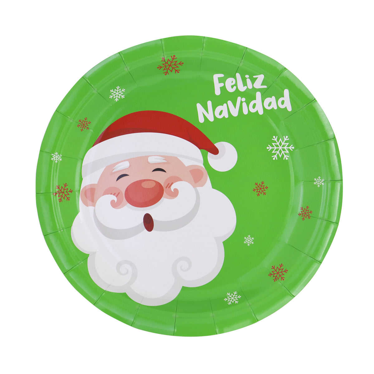 Set de 10 Platos de Cartón con Diseño de Santa Claus