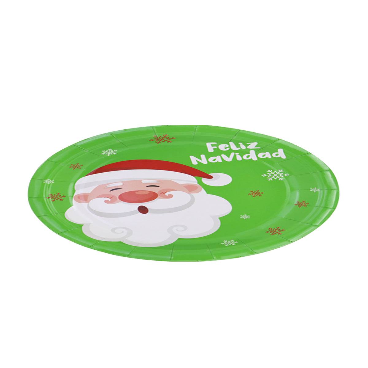 Set de 10 Platos de Cartón con Diseño de Santa Claus