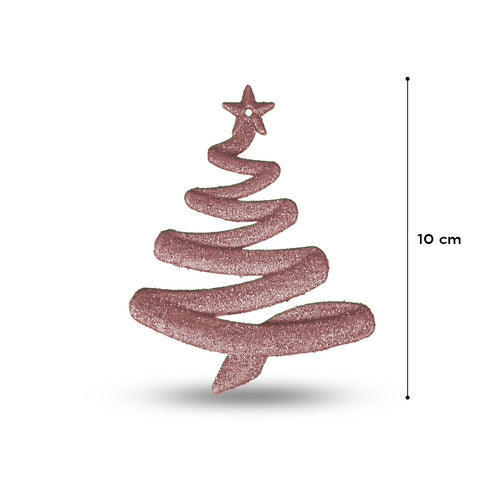 Adorno en Forma de Árbol de Navidad con Diamantina color Rosa