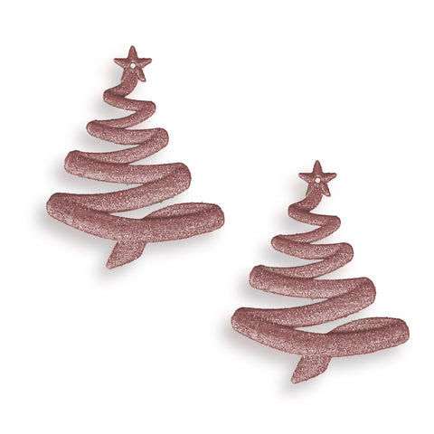 Adorno en Forma de Árbol de Navidad con Diamantina color Rosa