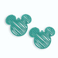 Decoración Colgante de Mickey Mouse color Turquesa, 2 pzas