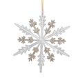 Decoración de Copo de Nieve Transparente con Diamantina color Oro