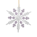 Decoración de Copo de Nieve Transparente con Diamantina color Plata