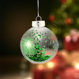 Esfera Navideña Transparente con Decoración color Verde