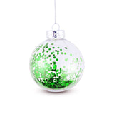 Esfera Navideña Transparente con Decoración color Verde