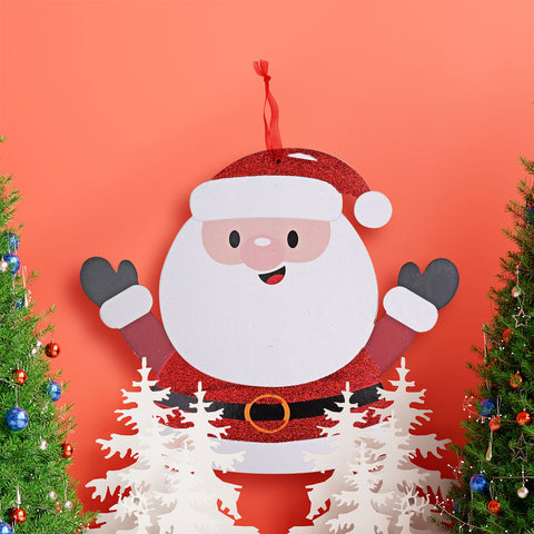 Santa Claus de MDF para Decoración Navideña