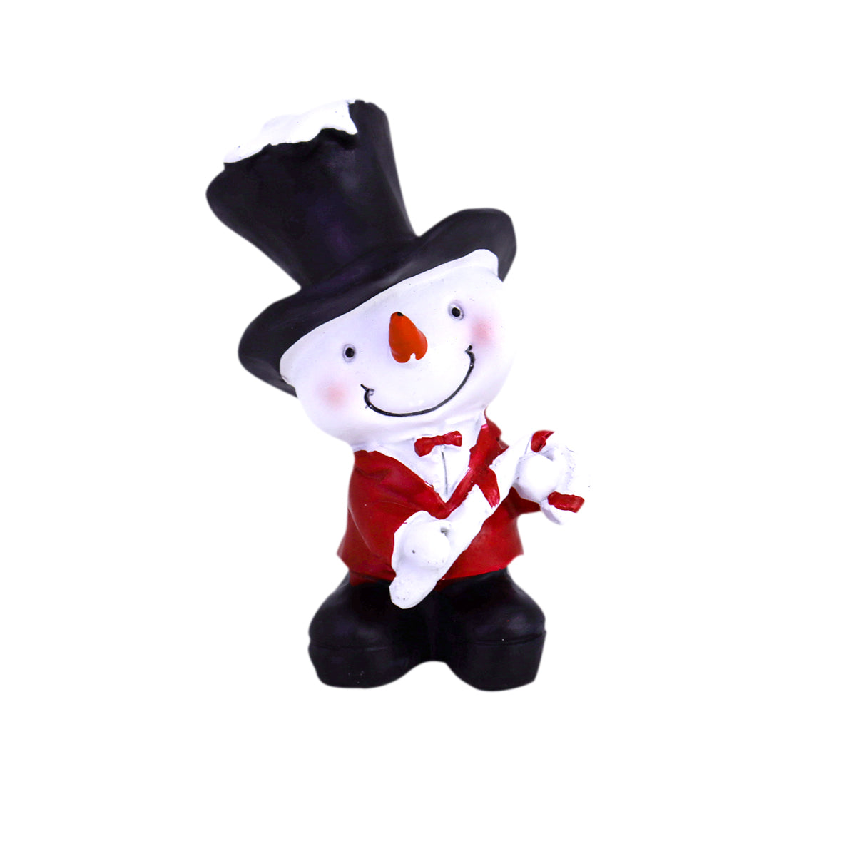 Figura de Muñeco de Nieve con Bastón Navideño