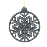 Esfera con Diseño de Copo de Nieve con Diamantina color Negro