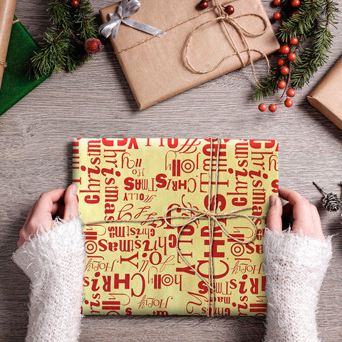 Papel Kraft para Envoltura de Regalo con Diseño de Navidad