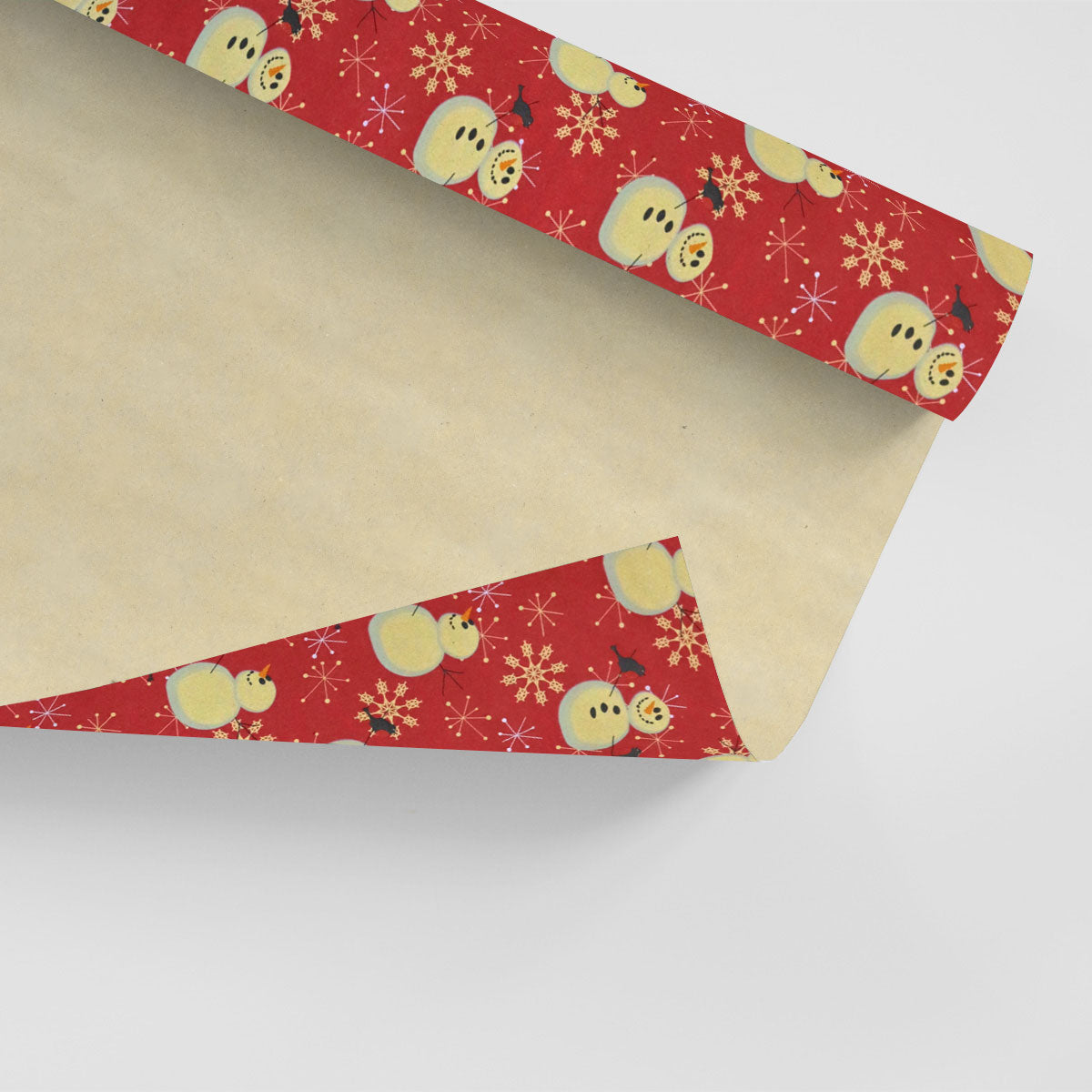 Papel Kraft para Envoltura de Regalo con Diseño de Muñeco de Nieve