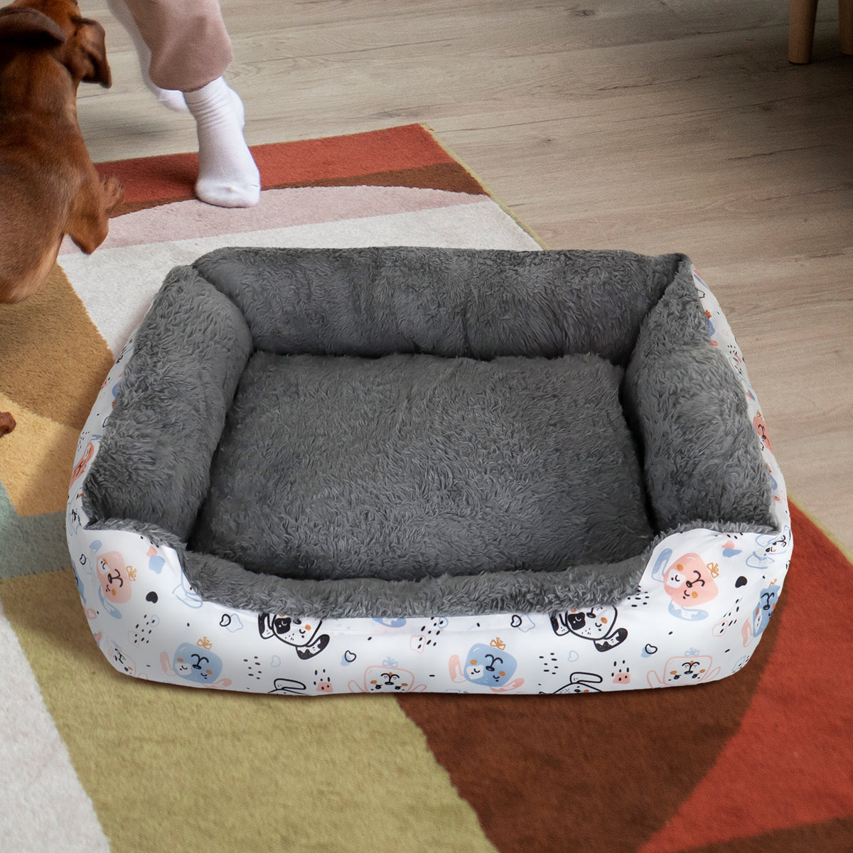 Cama con Diseño de Perritos para Mascota