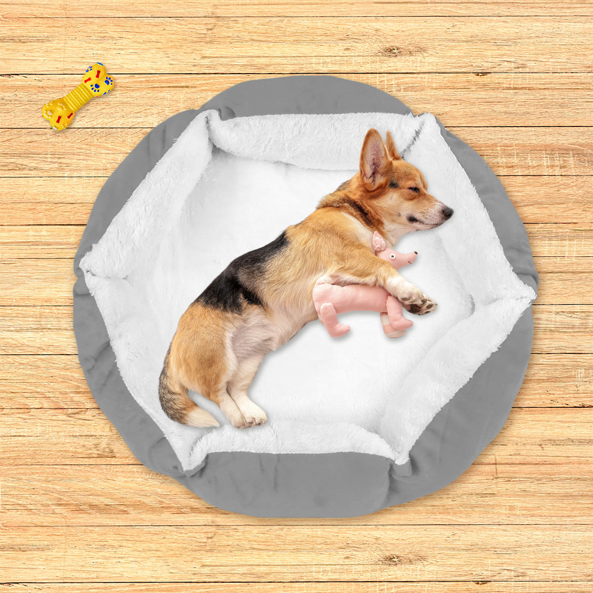 Cama con Diseño Hexagonal para Mascota, color Gris