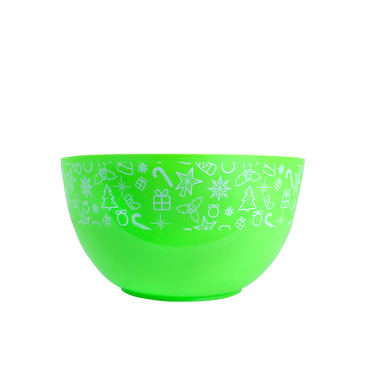 Botanero/Bowl de Plástico con Diseño de Navidad color Verde