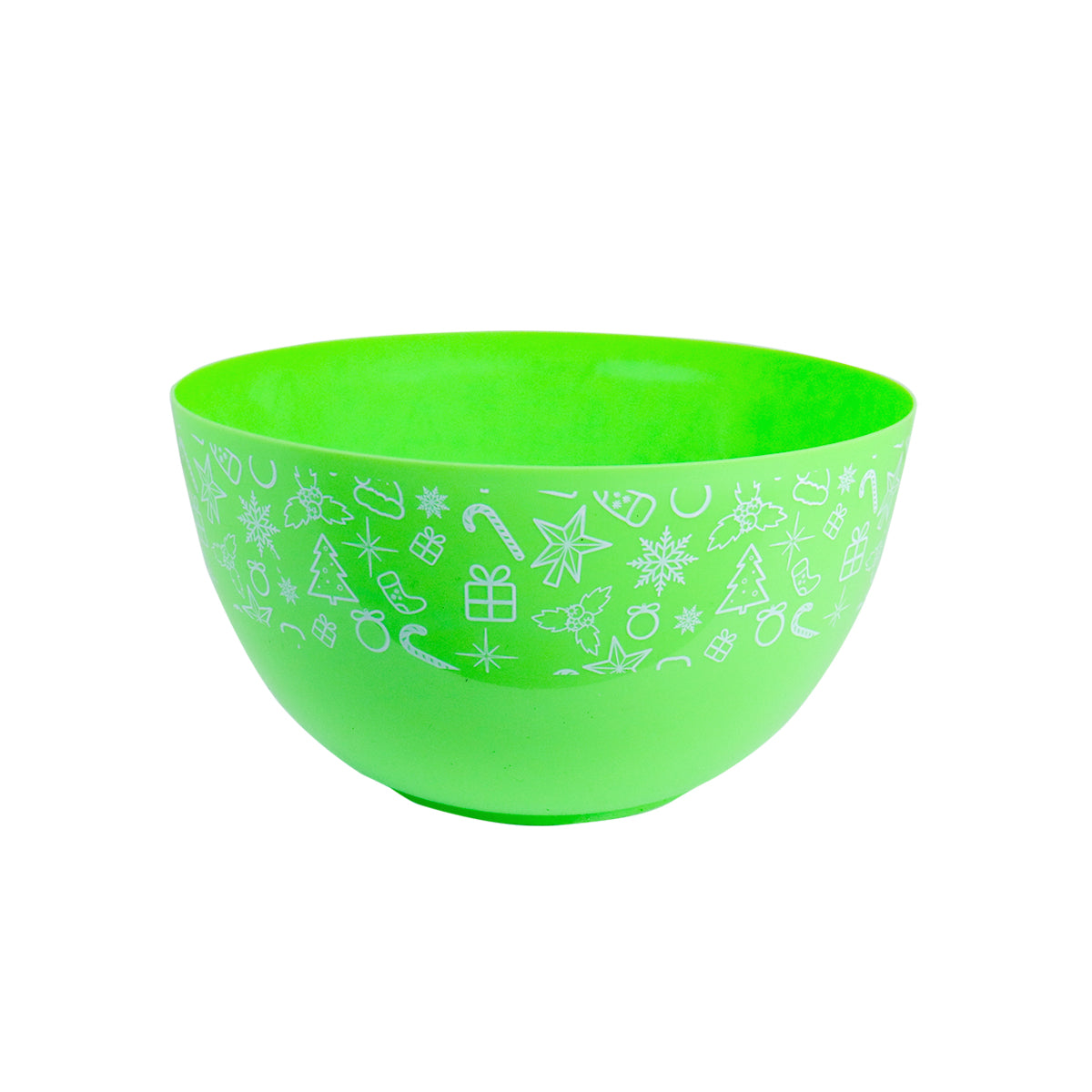 Botanero/Bowl de Plástico con Diseño de Navidad color Verde