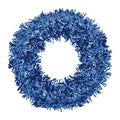 Corona Navideña de Tinsel color Azul, 30cm