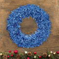 Corona Navideña de Tinsel color Azul, 30cm