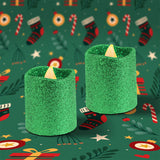 Set de 2 Velas Led Circulares color Verde, 4x3.5cm