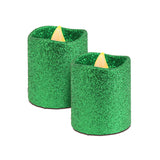 Set de 2 Velas Led Circulares color Verde, 4x3.5cm