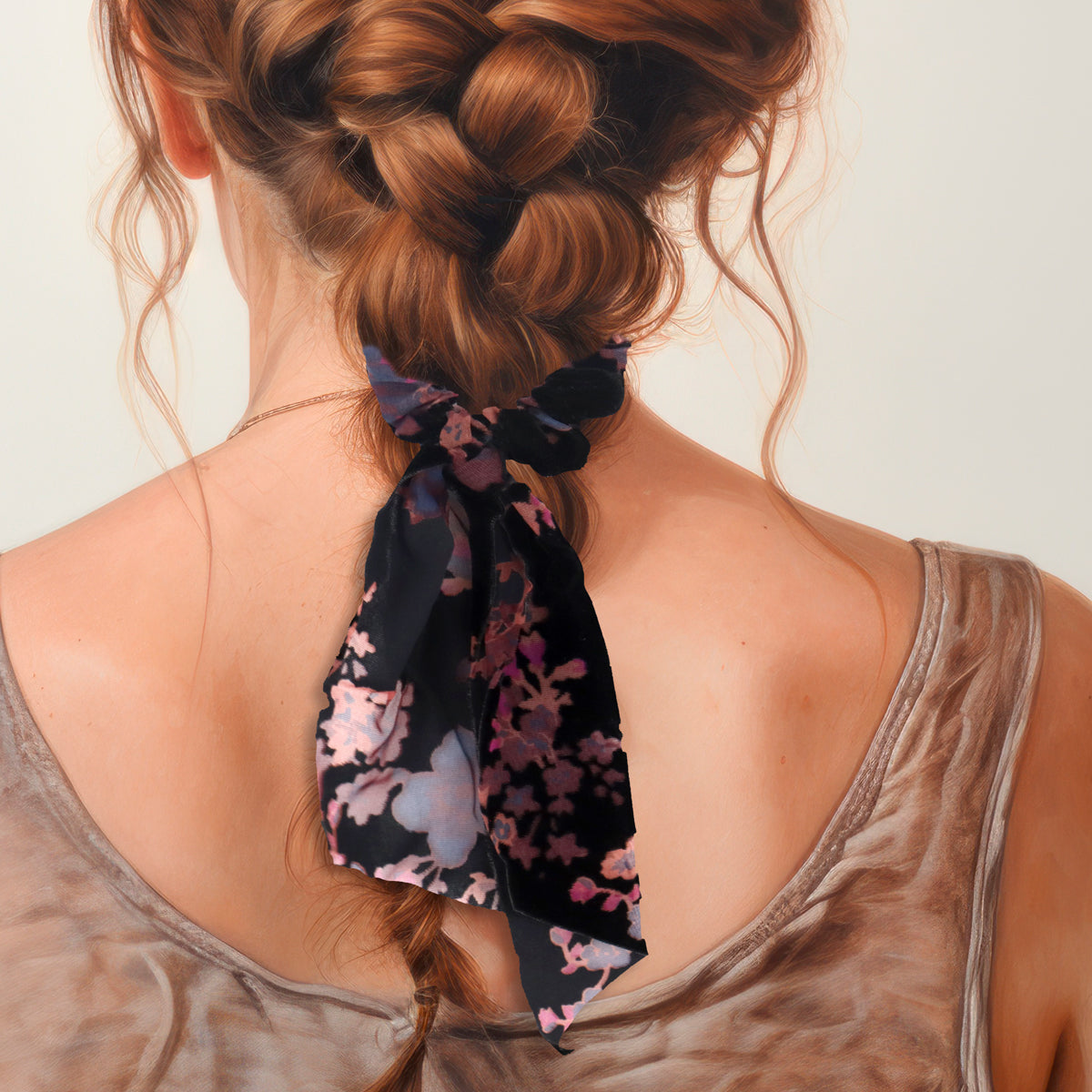 Scrunchie color Negro para el Cabello