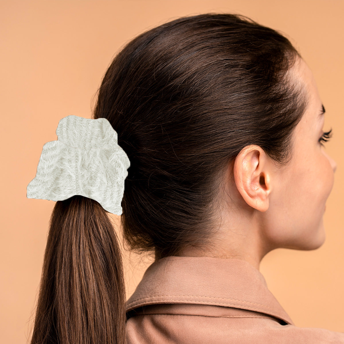 Scrunchie con Textura Suave color Blanco