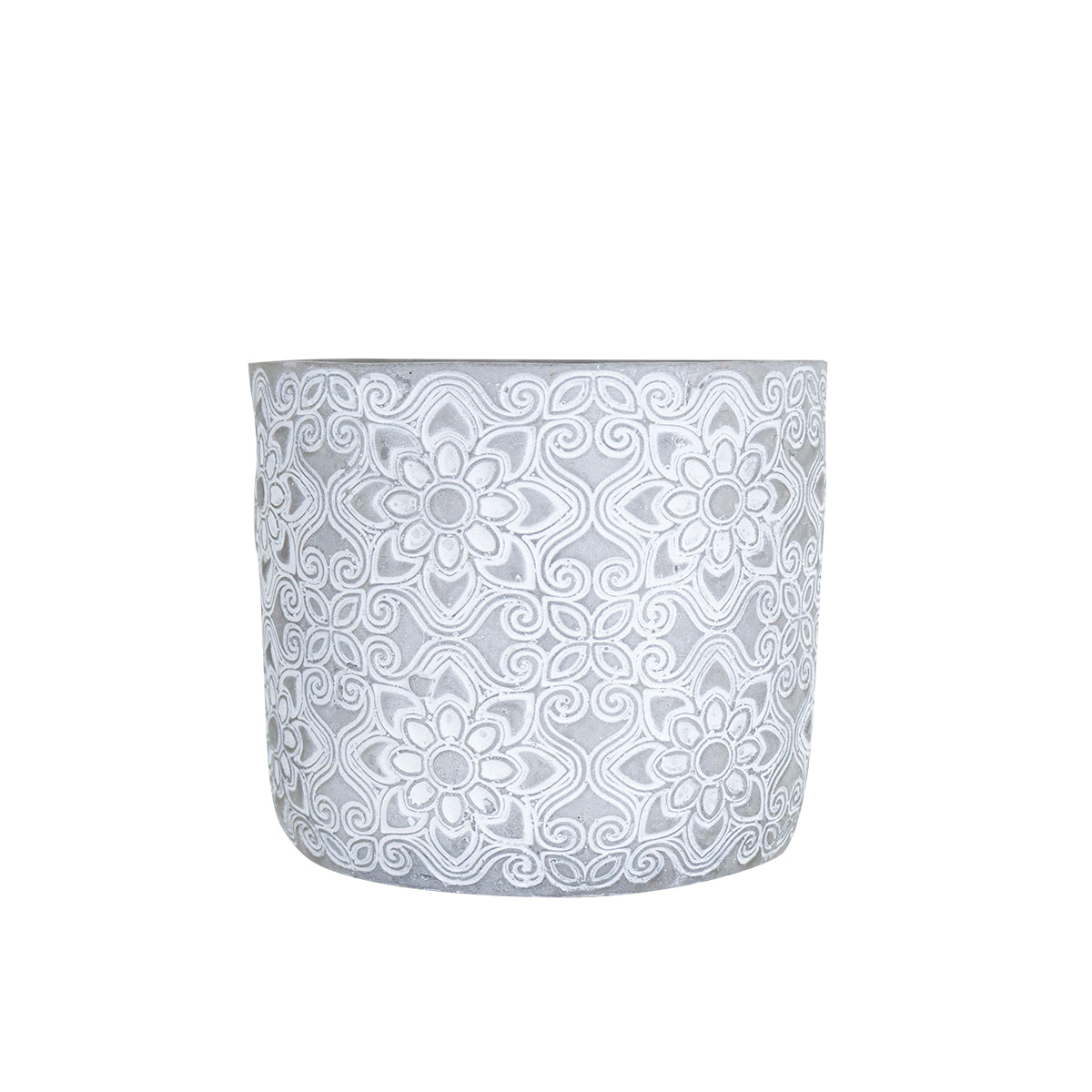 Maceta Decorativa de Yeso color Gris