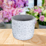 Maceta Decorativa de Yeso color Gris