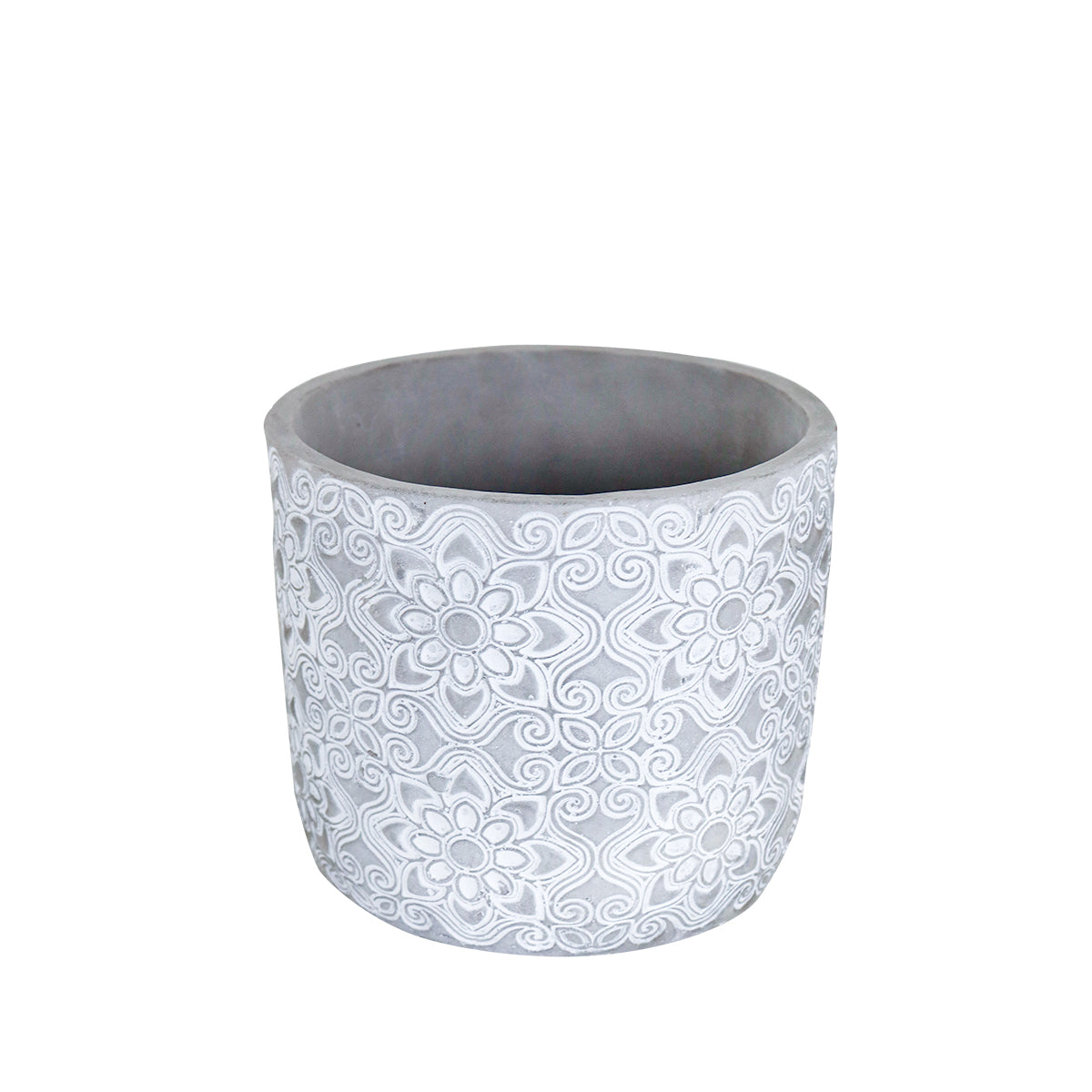 Maceta Decorativa de Yeso color Gris