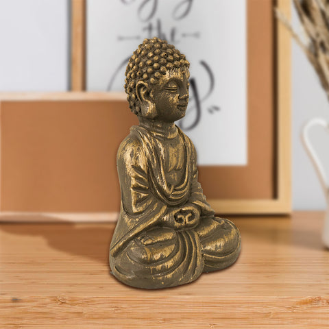 Figura Decorativa de Buda Meditando, color Oro