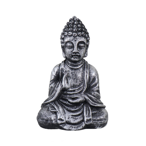 Figura Decorativa de Buda Meditando, color Plata