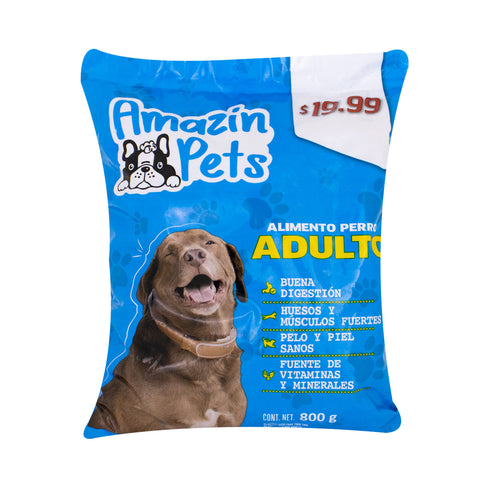 Mega Pack 20kg, Alimento para Perro Adulto, Amazin Pets, 25 Bolsas 800g c/u, Gramaje Total 20kg.