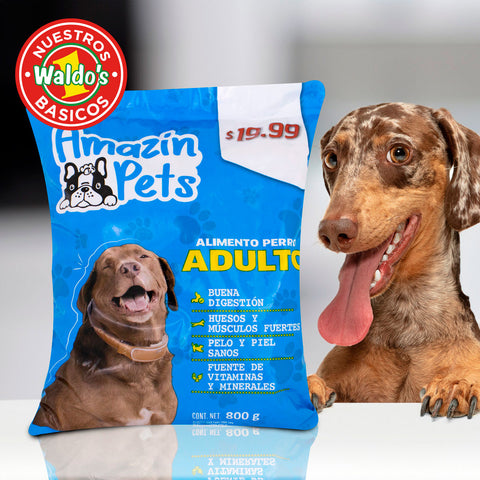 Mega Pack 12.8kg, Alimento para Perro Adulto, Amazin Pets, 16 Bolsas 800g c/u, Gramaje Total 12.8kg.