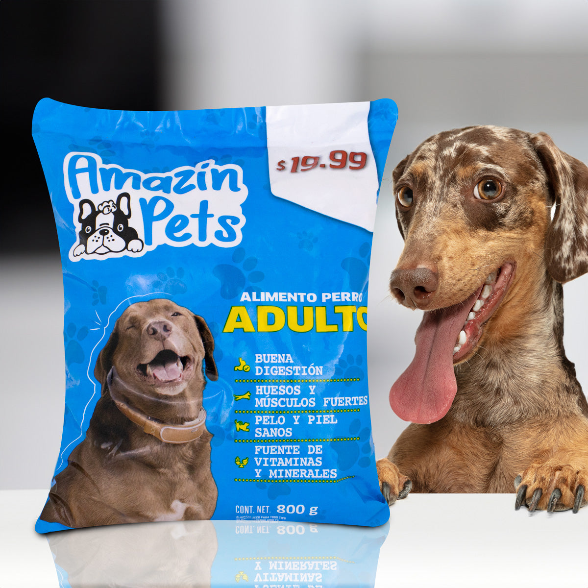 Mega Pack 4.8kg, Alimento para Perro Adulto, Amazin Pets, 6 Bolsas 800g c/u, Gramaje Total 4.8kg.