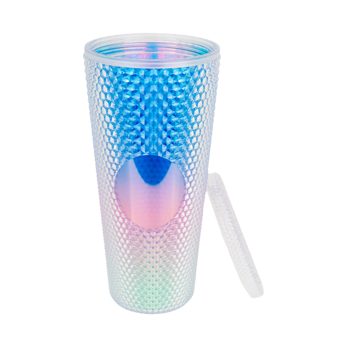 Vaso Texturizado con Efecto Tornasol color Azul 650ml