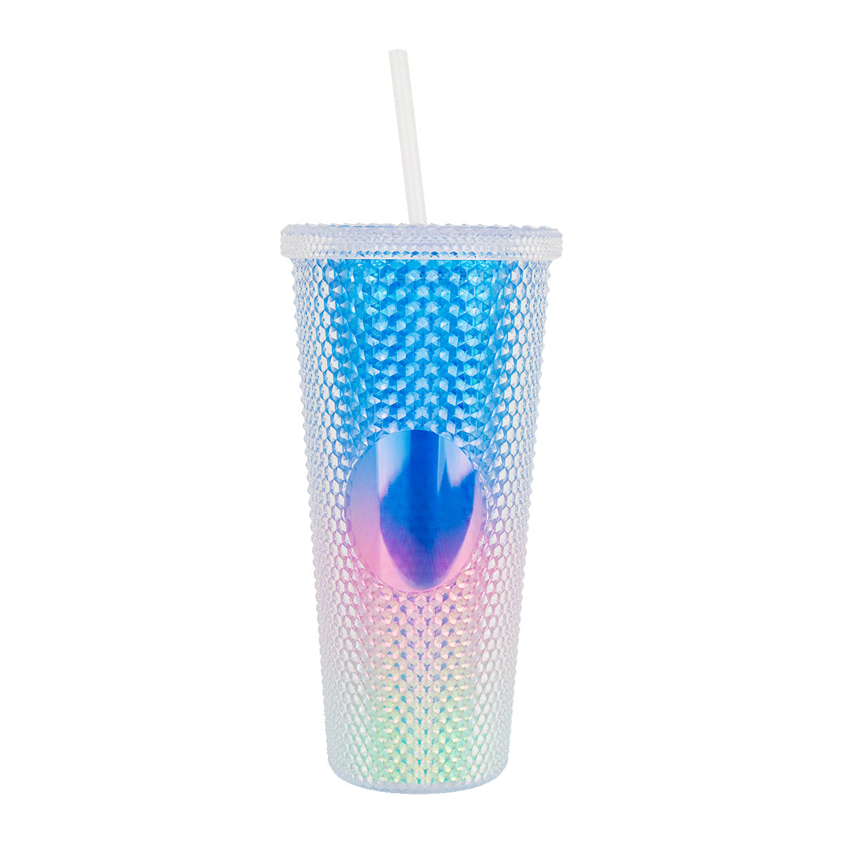 Vaso Texturizado con Efecto Tornasol color Azul 650ml