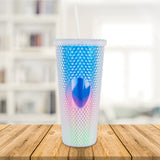 Vaso Texturizado con Efecto Tornasol color Azul 650ml