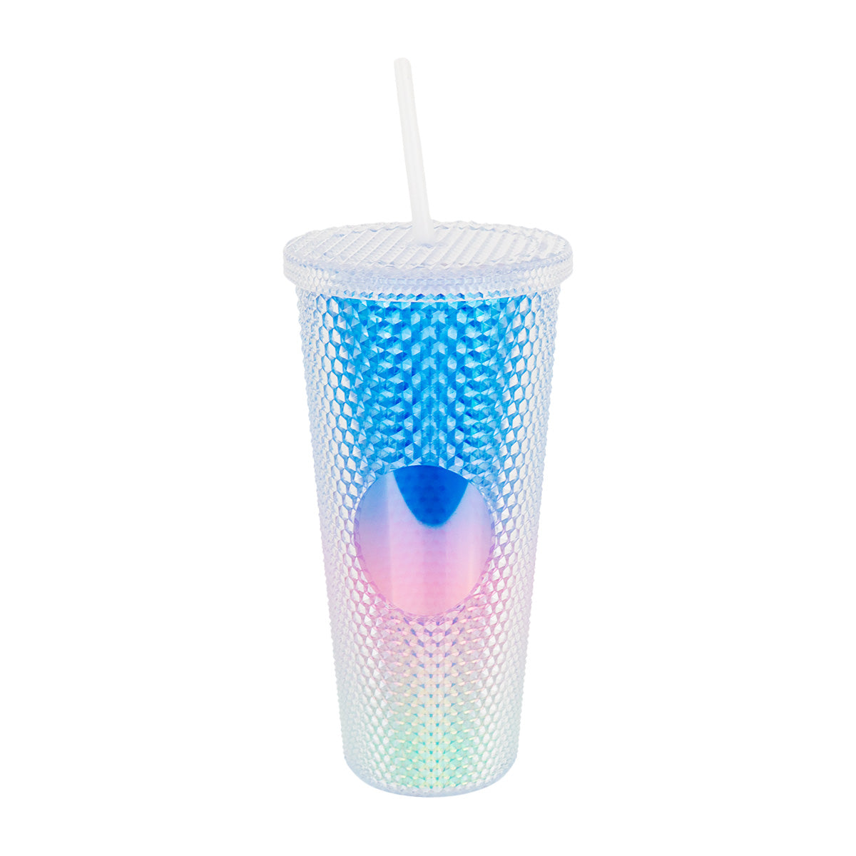 Vaso Texturizado con Efecto Tornasol color Azul 650ml