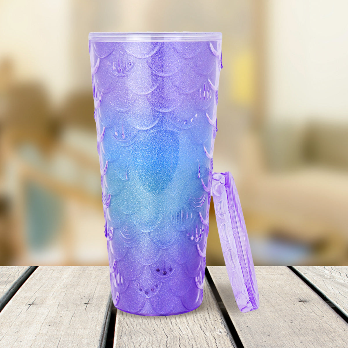 Vaso Decorado con Popote, 650ml