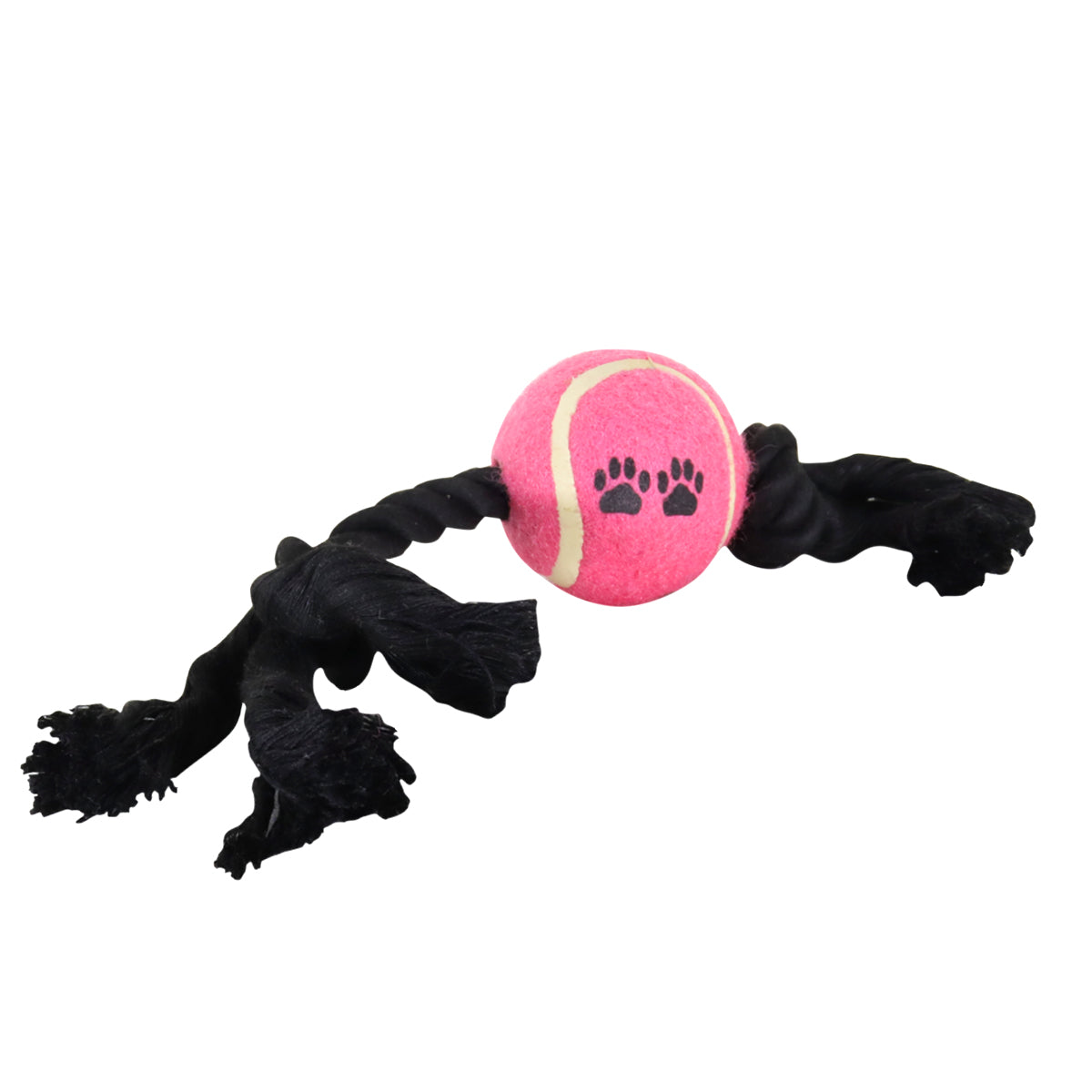 Juguete de Cuerda color Negro para Mascota con Pelota de Tenis