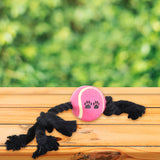 Juguete de Cuerda color Negro para Mascota con Pelota de Tenis