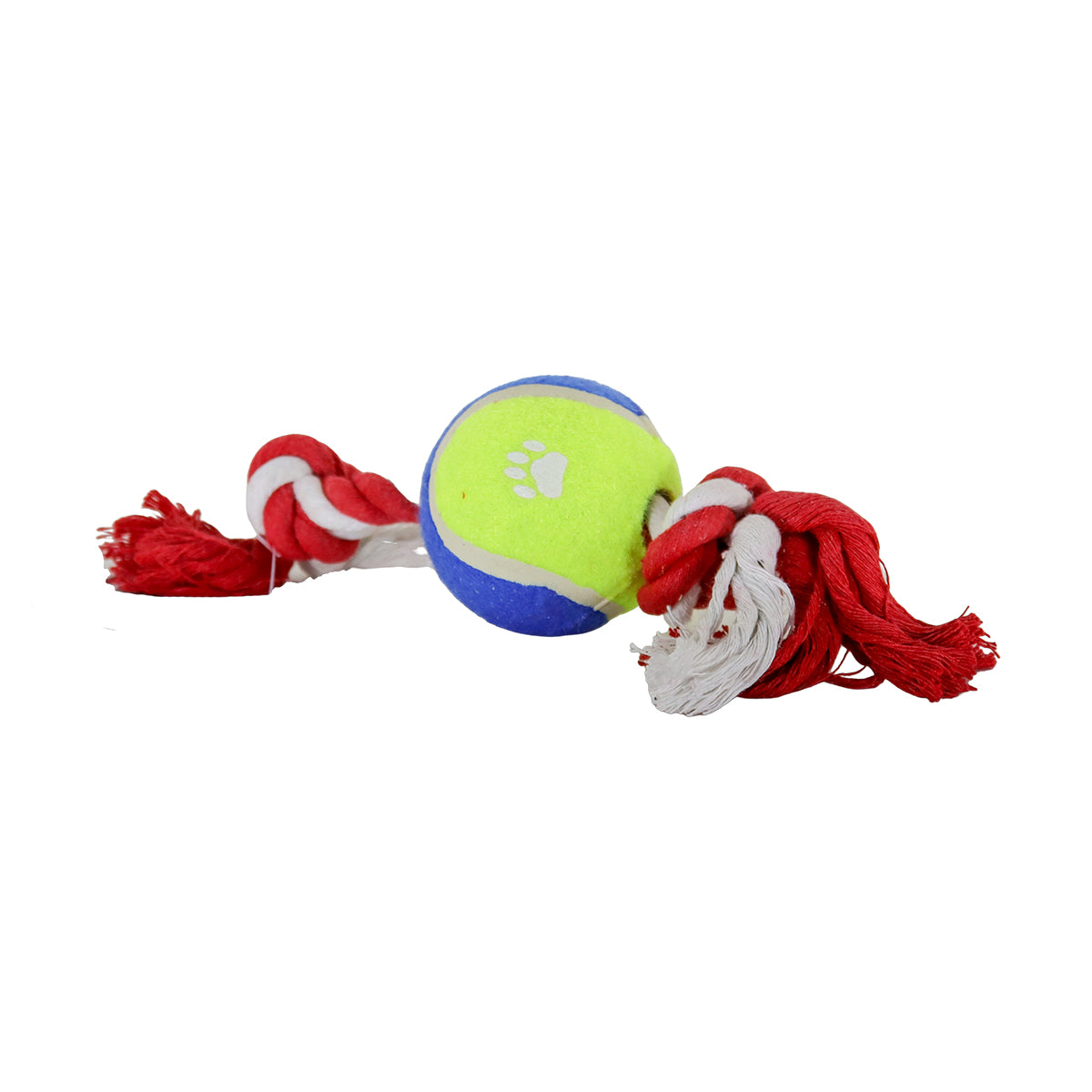 Juguete de Cuerda color Rojo para Mascota con Pelota de Tenis