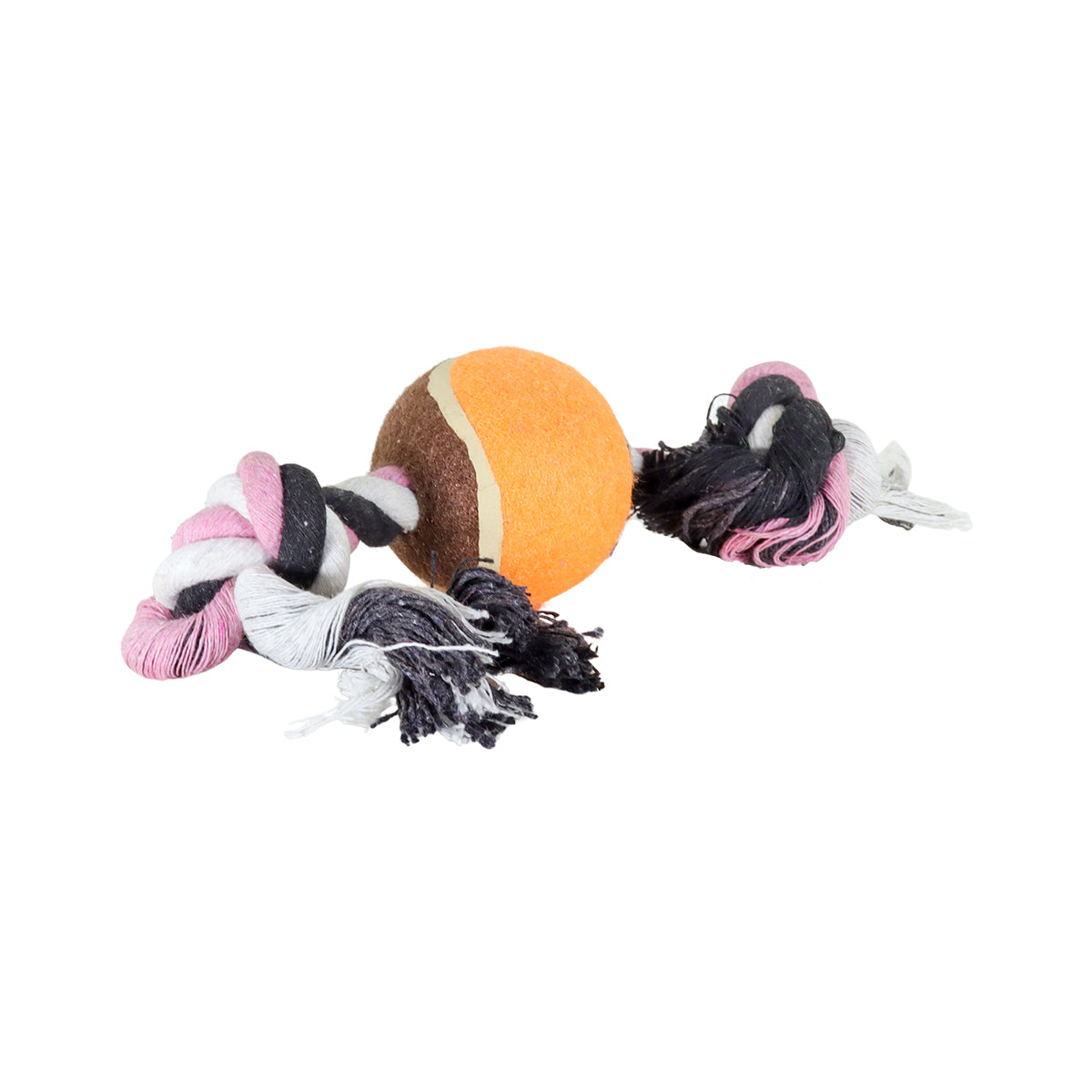 Juguete de Cuerda color Rosa con Negro para Mascota con Pelota de Tenis