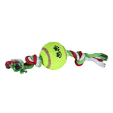 Juguete de Cuerda color Rosa con Verde para Mascota con Pelota de Tenis