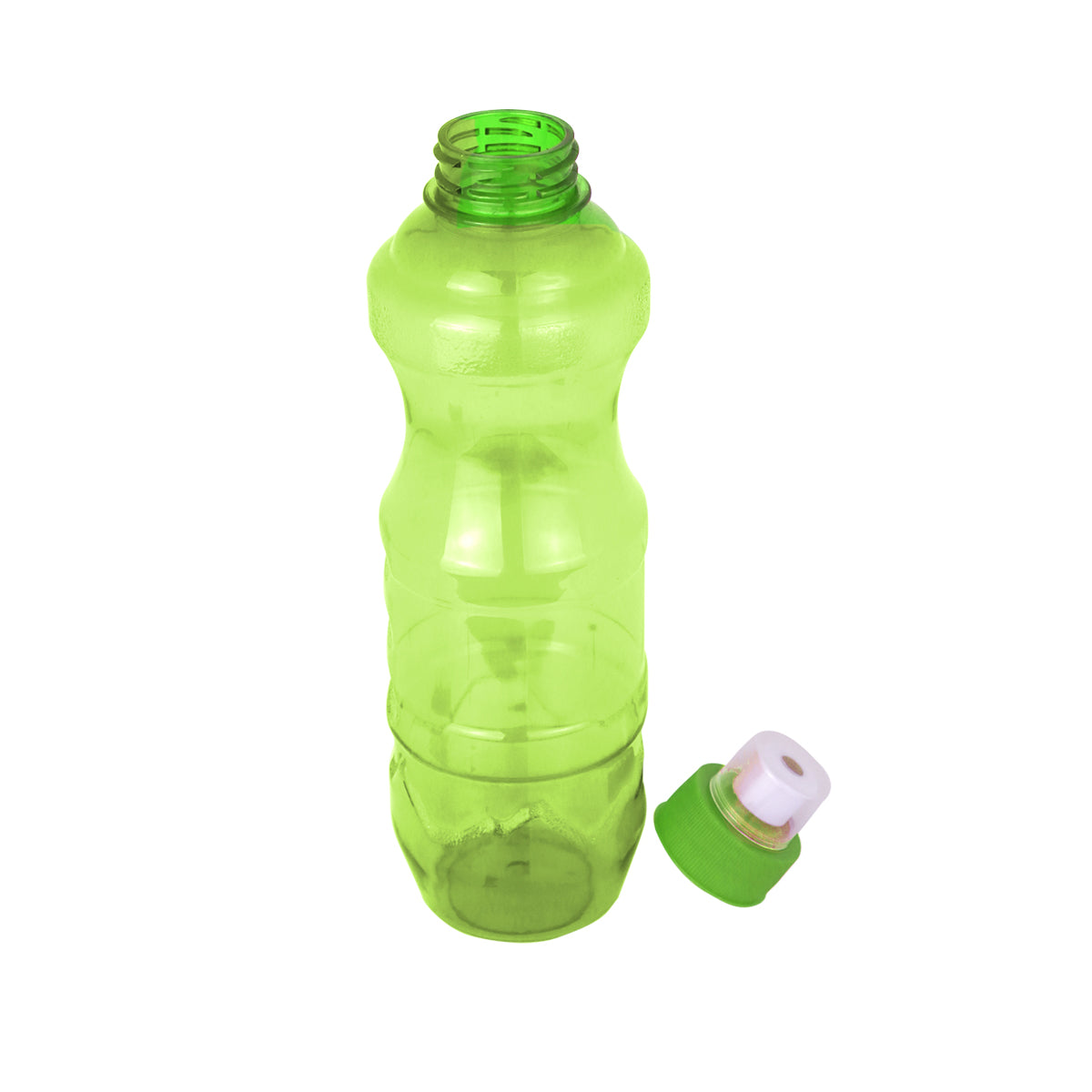 Botella de Plástico con Tapa, color Verde, 750ml