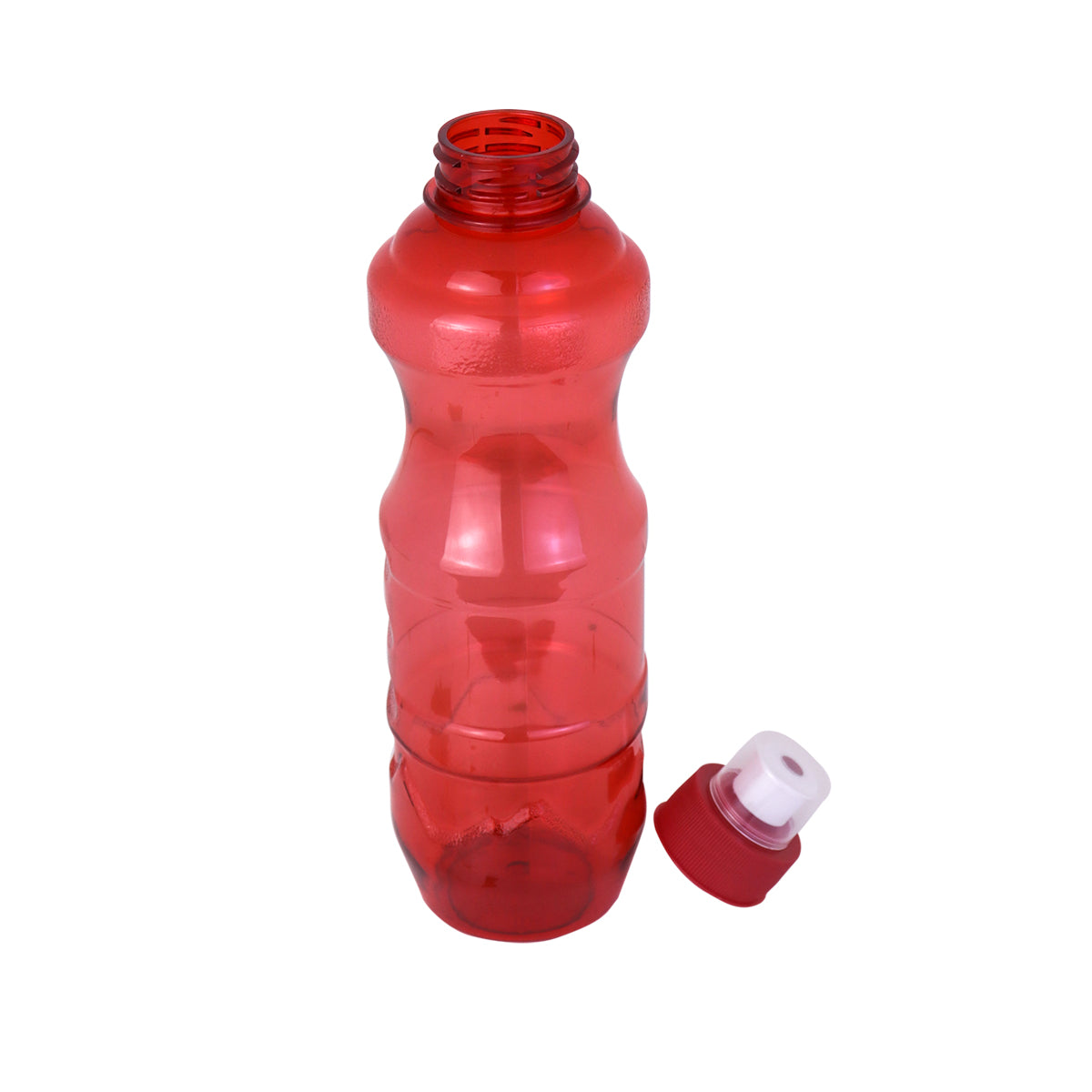 Botella de Plástico con Tapa, color Rojo, 750ml