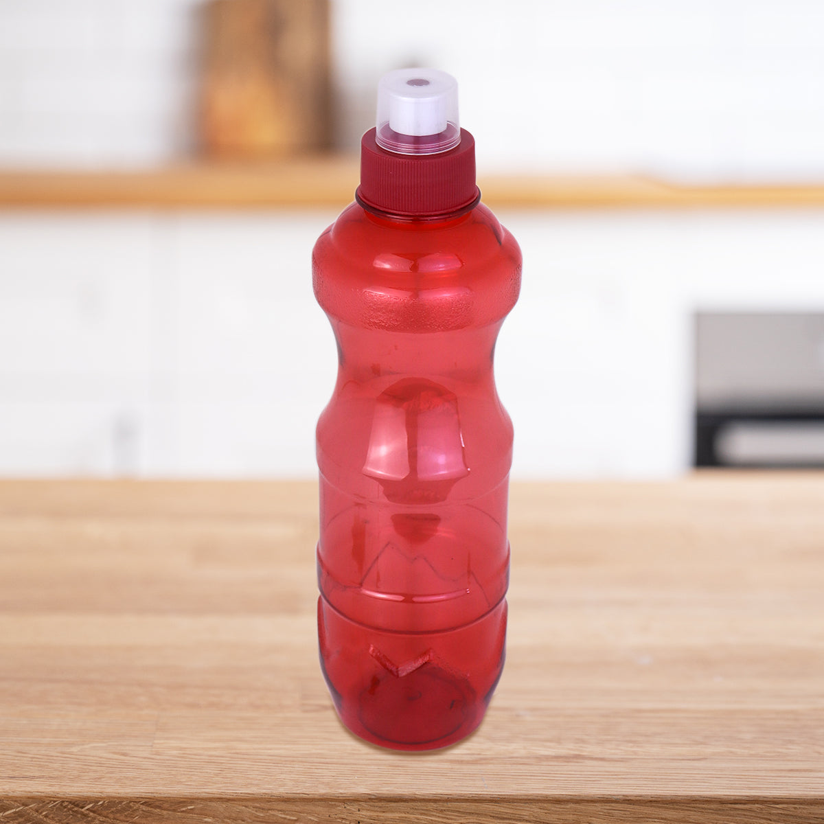 Botella de Plástico con Tapa, color Rojo, 750ml